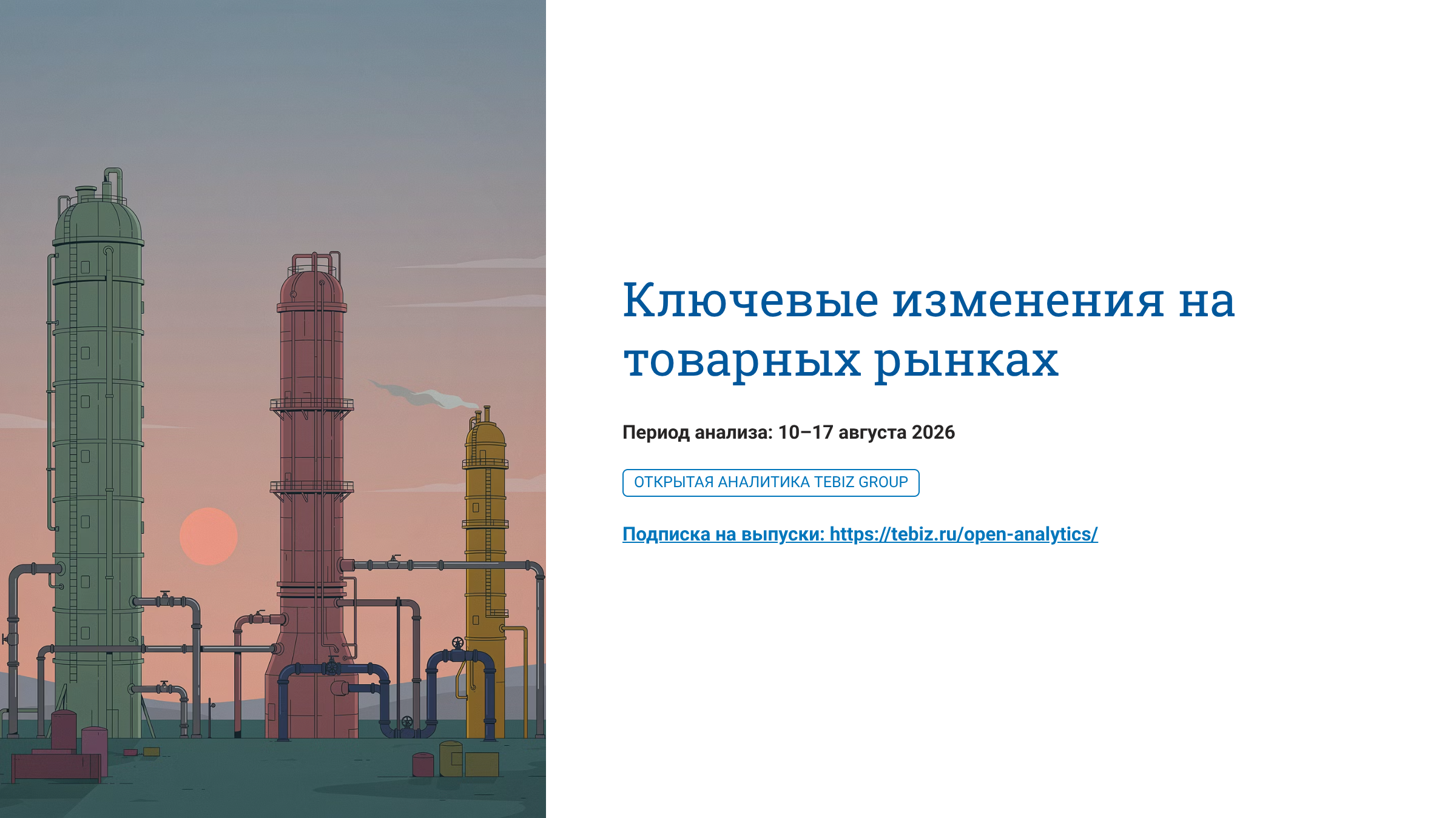 Ключевые изменения на товарных рынках.  10– 17 августа 2026